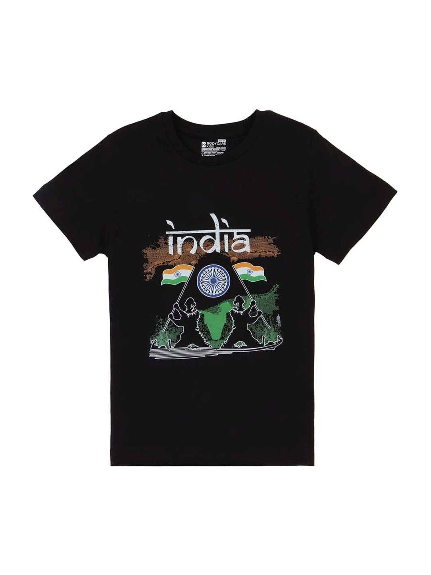 Proteens Kids Black Cotton Printed T-Shirt