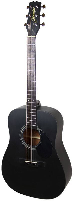 Jasmine S35 Dreadnought Acoustic Guitar - Matte Black w/ Gig Bag