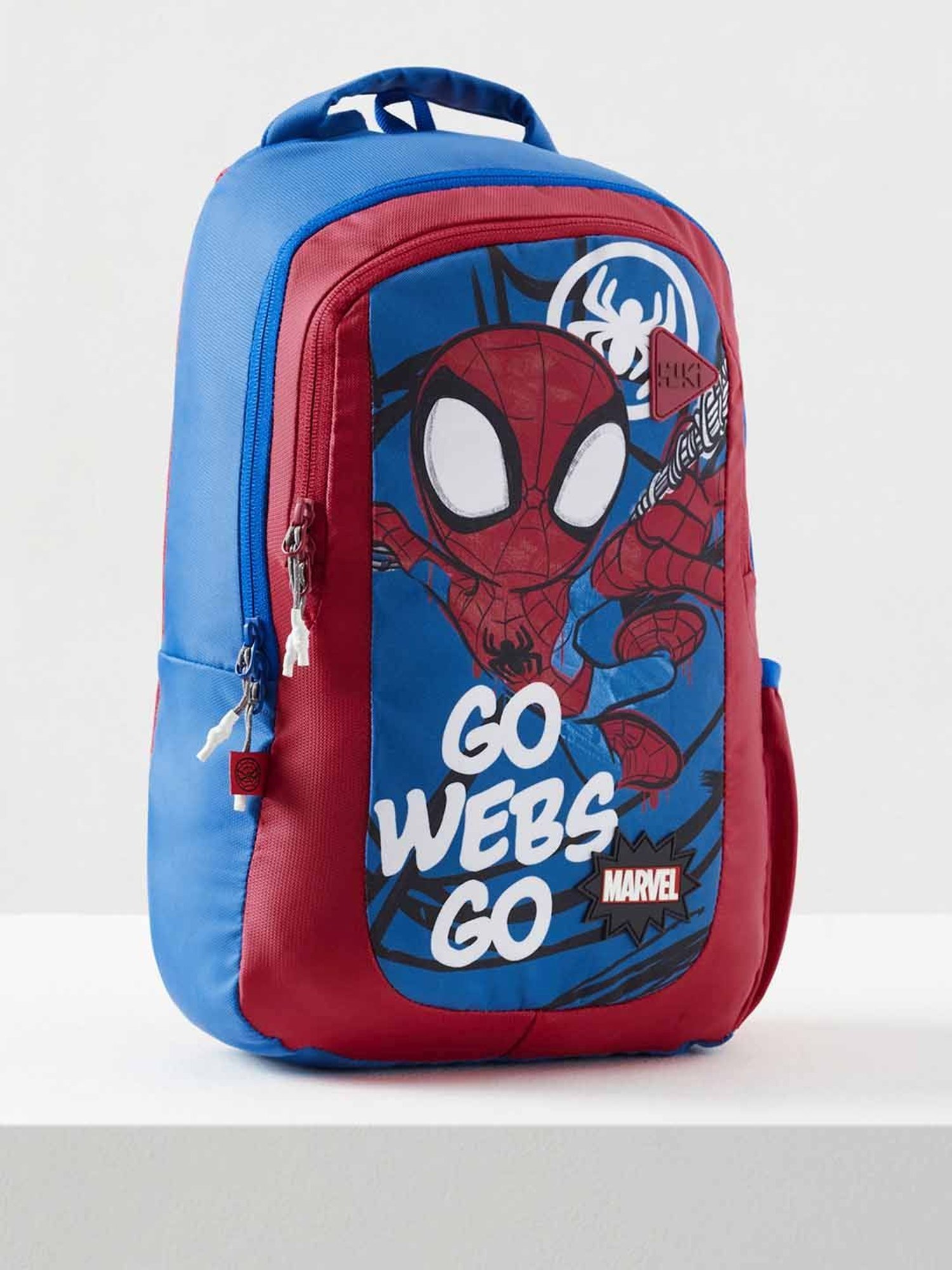 Wiki Back to School Champ 2 Red & Blue Polyester Printed Backpack - 16 Ltrs