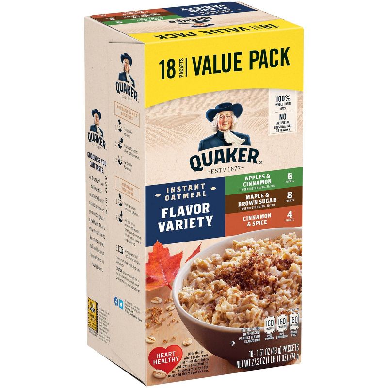 Quaker Flavor Variety Instant Oatmeal 18 pk