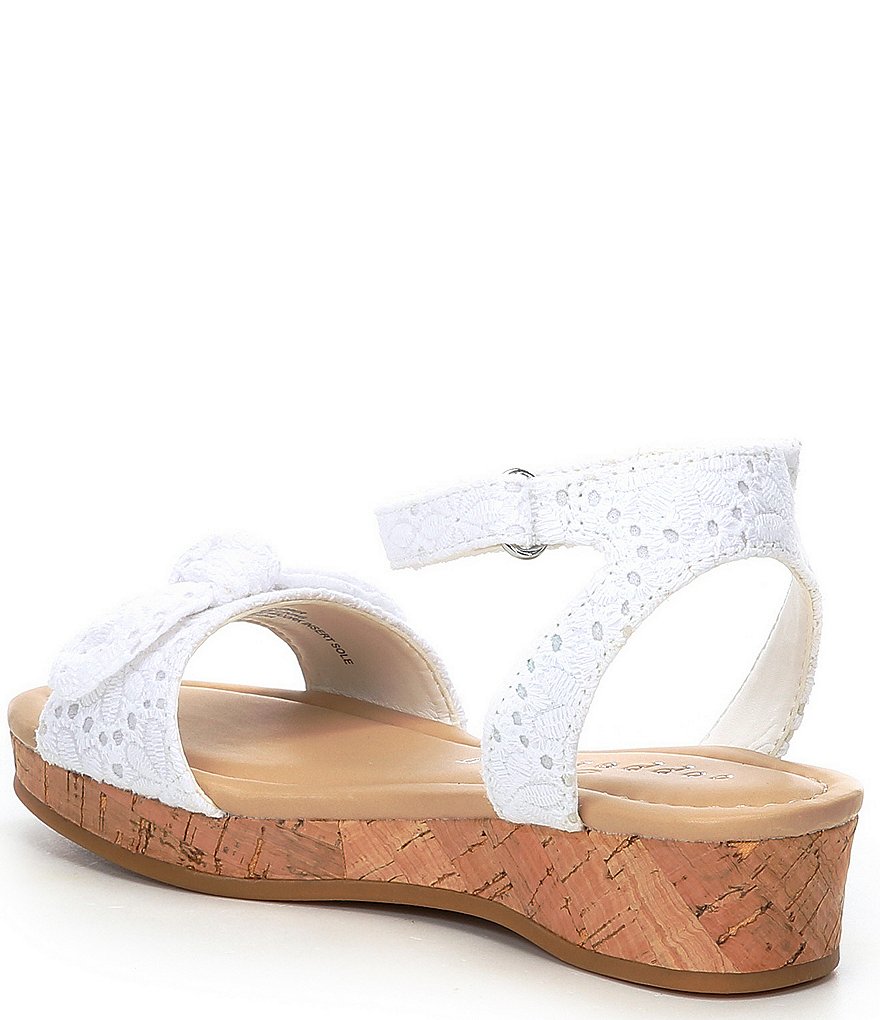Copper Key Girls' Dearisst Eyelet Bow Flatform Wedges (Toddler)