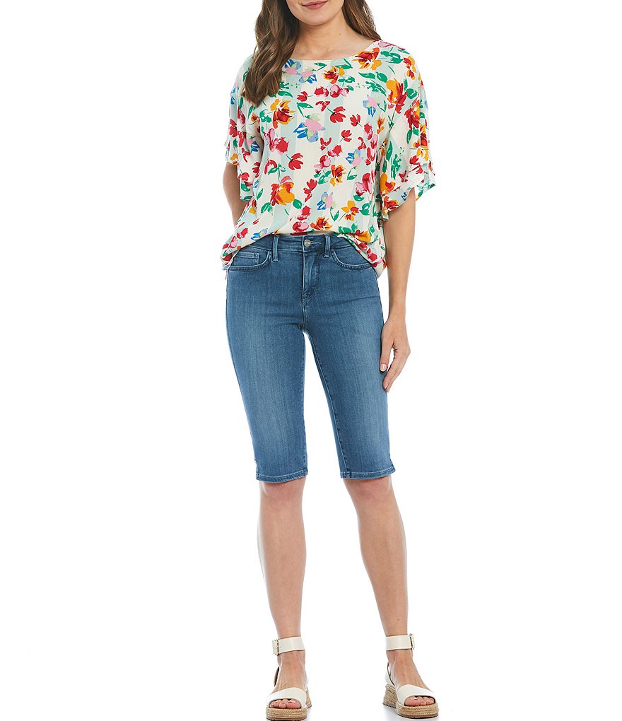 NYDJ Riveted Side Seam Slit Capri Jeans