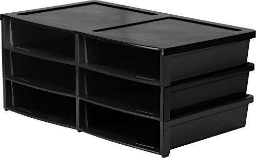 Quick Stack Literature Sorter, 6 Compartments, Black
