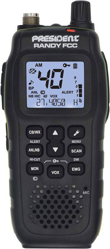 President Randy FCC Handheld or Mobile CB Radio with Weather Channel and Alerts