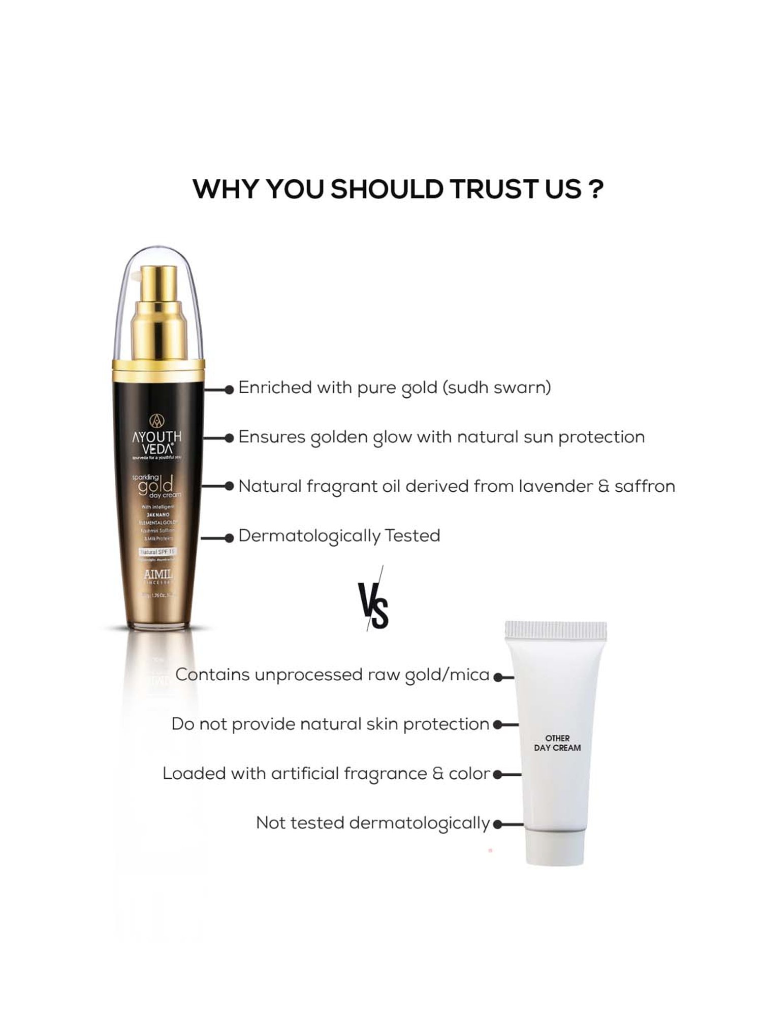 AyouthVeda Sparkling Gold Day Cream - 50 gm