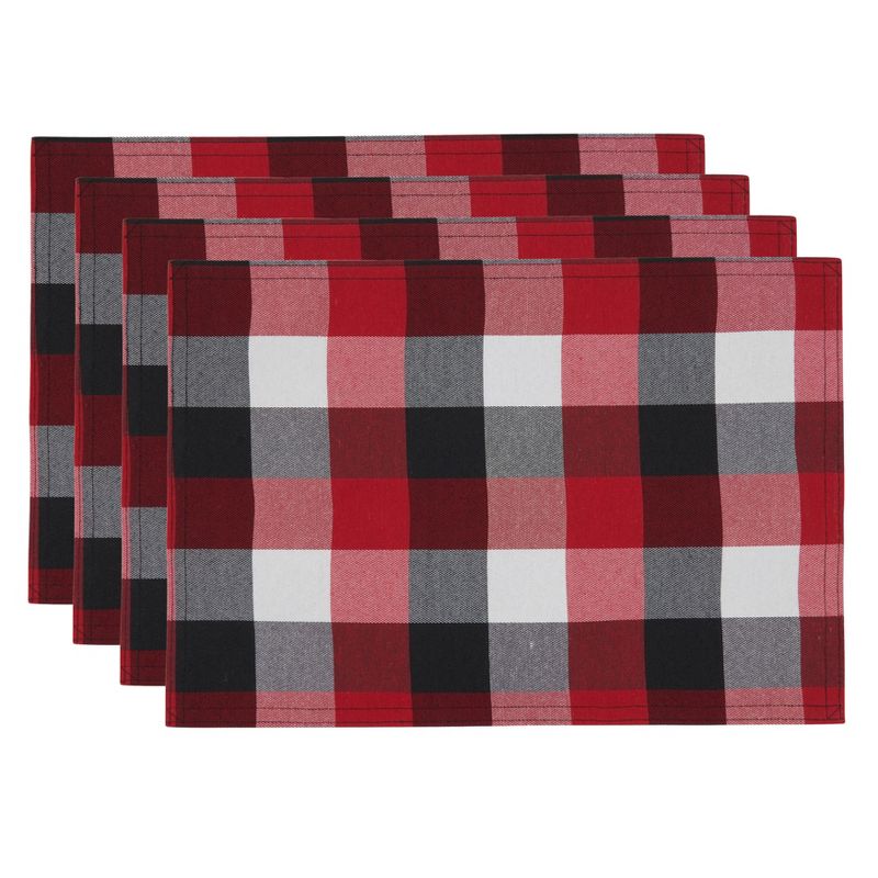 Saro Lifestyle Plaid Pattern Placemats (set of 4 pcs)