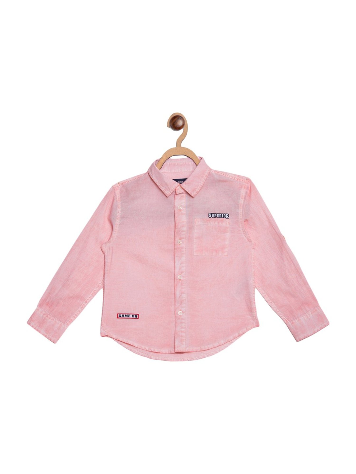 Blue Giraffe Kids Red Cotton Shirt