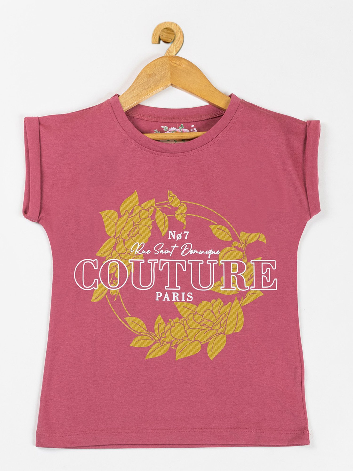 NINS MODA Kids Dusty Pink Printed Top