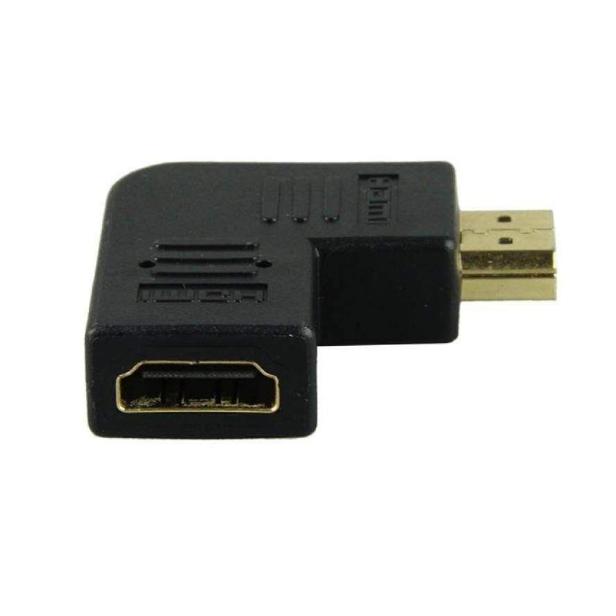2018 Monoprice HDMI Right Angle Port Saver Adapter Male to Female 90 Degree Ver for PC Computer High quality Black