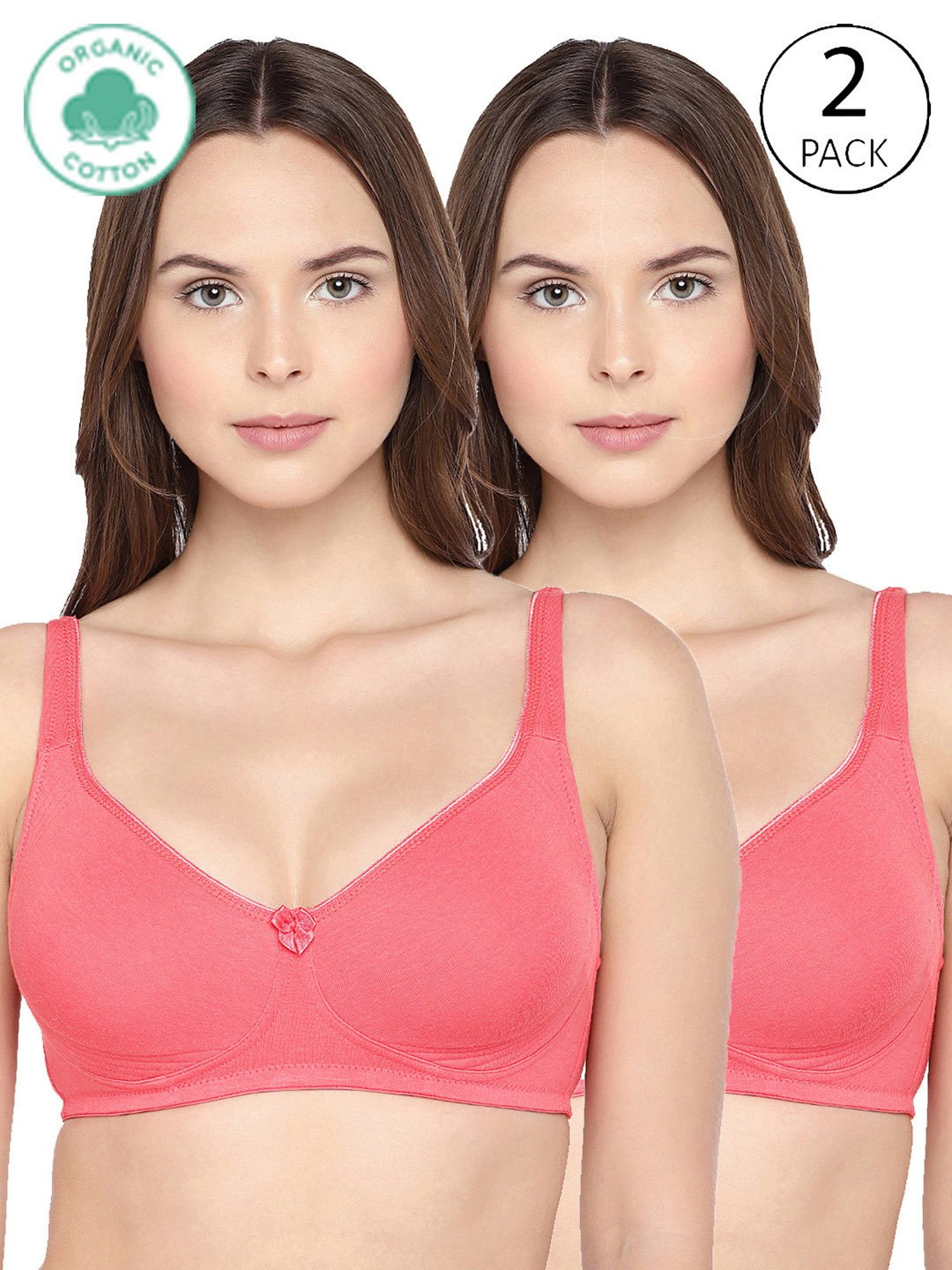 Inner Sense Pink Full Coverage Bra - Pack of 3