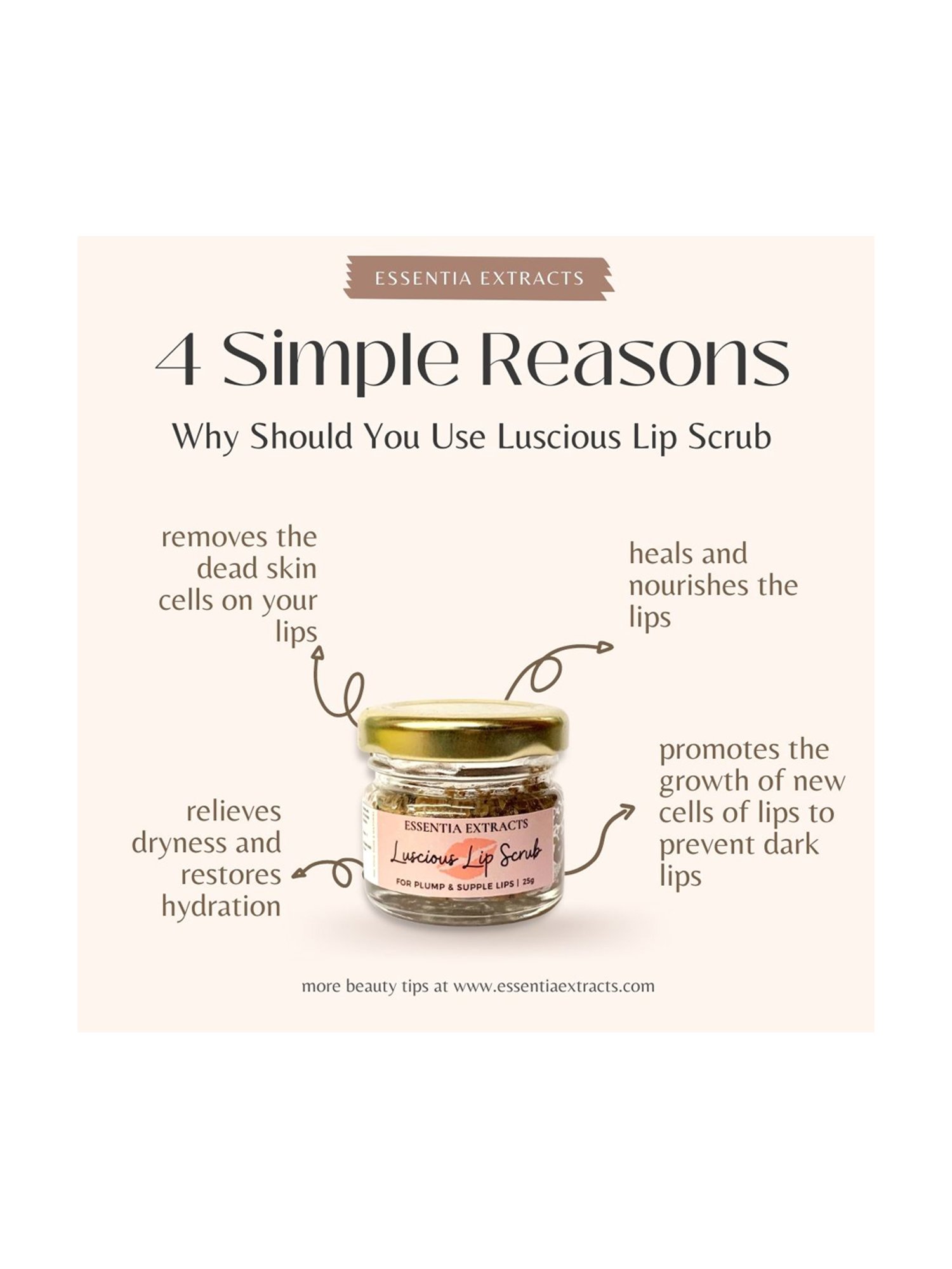 Essentia Extracts Luscious Lips Scrub - 25 gm