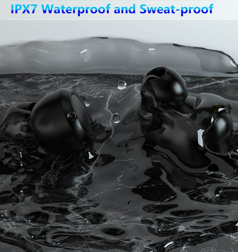 True Wireless Earbuds Bluetooth 5.0 Headphones, IPX7 Waterproof Earphones, HD indicator for battery capacity, integrated with clock and flashight,110H Playtime w/ 3300mAh Charging Case