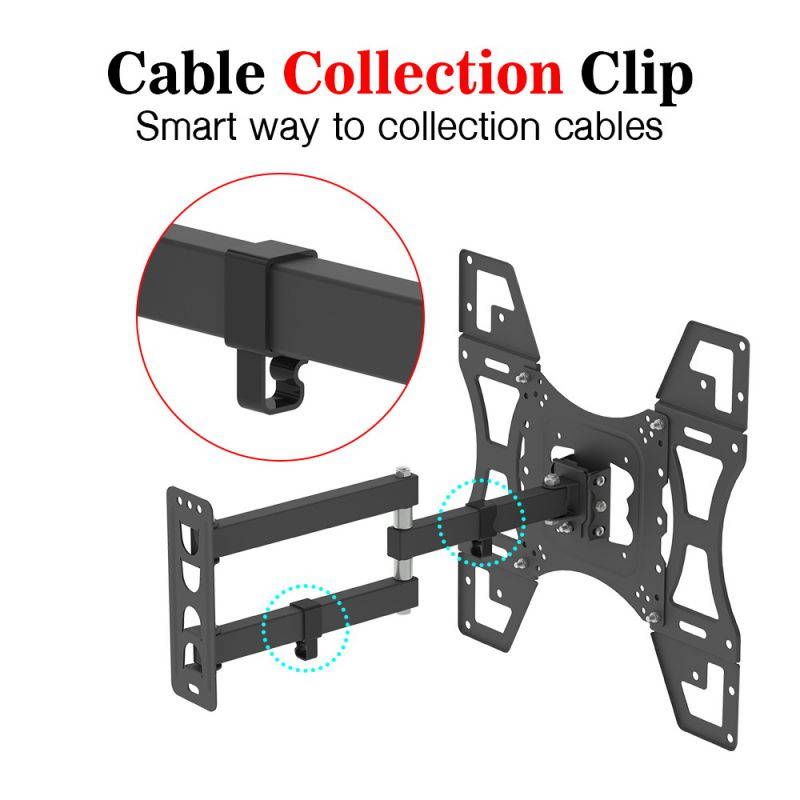 Universal TV Mounts TV Bracket TV Wall Mount Bracket with Spirit Level VESA 400x400mm 60lbs Loading for 26-55 Inches TVs