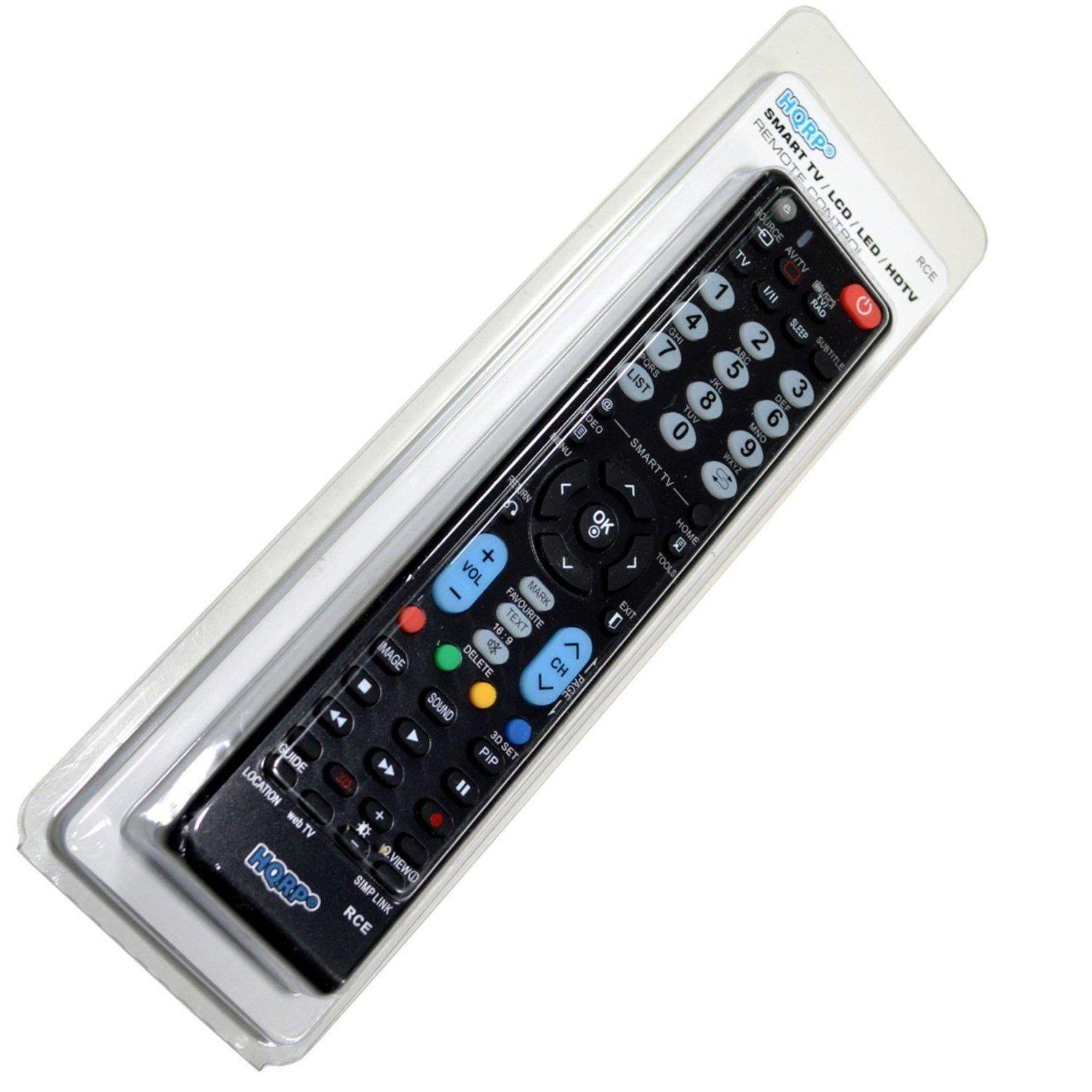 HQRP Remote Control for LG 32LP2DC 32LX1D 32LX2D 32LX3DC 32LX3DCS 32LX4DC 32LX4DCS 32PC5DVC 37LB1DA LCD LED HD TV Smart 1080p 3D Ultra 4K + HQRP Coaster