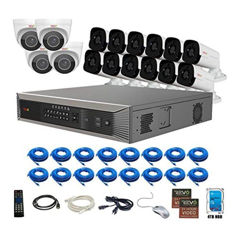 Revo America RUP161BNDL-17 Ultra HD Plus 16 Channel Surveillance System with 16 Audio Capable Cameras