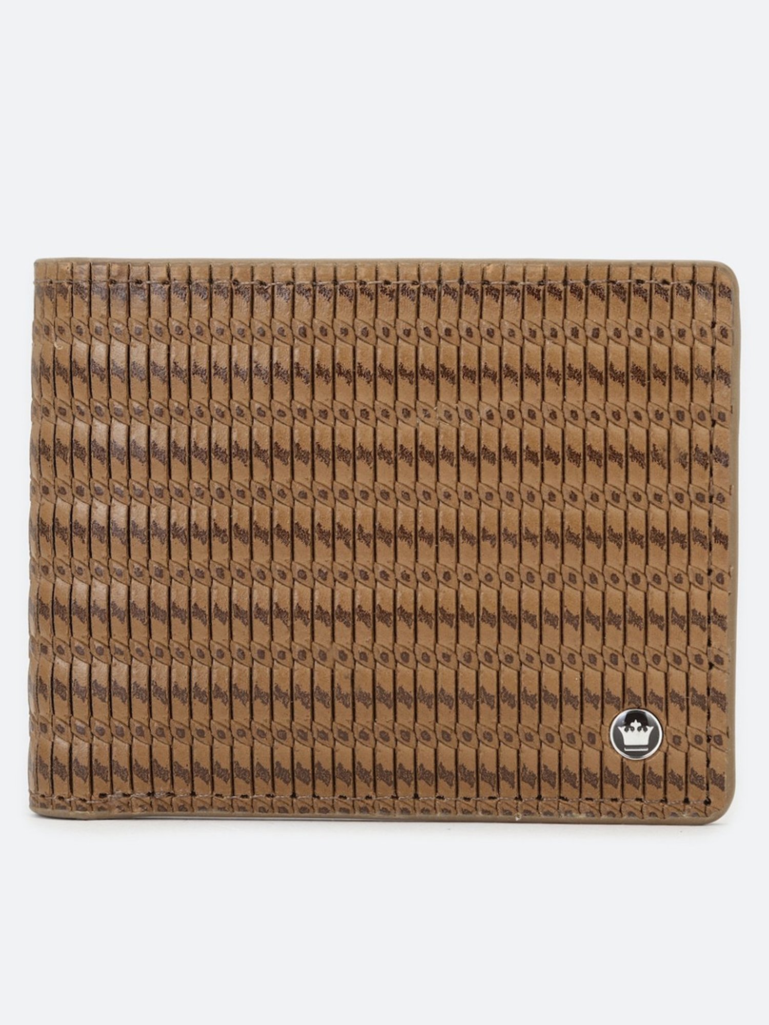 Louis Philippe Brown Leather Textured Bi-Fold Wallet