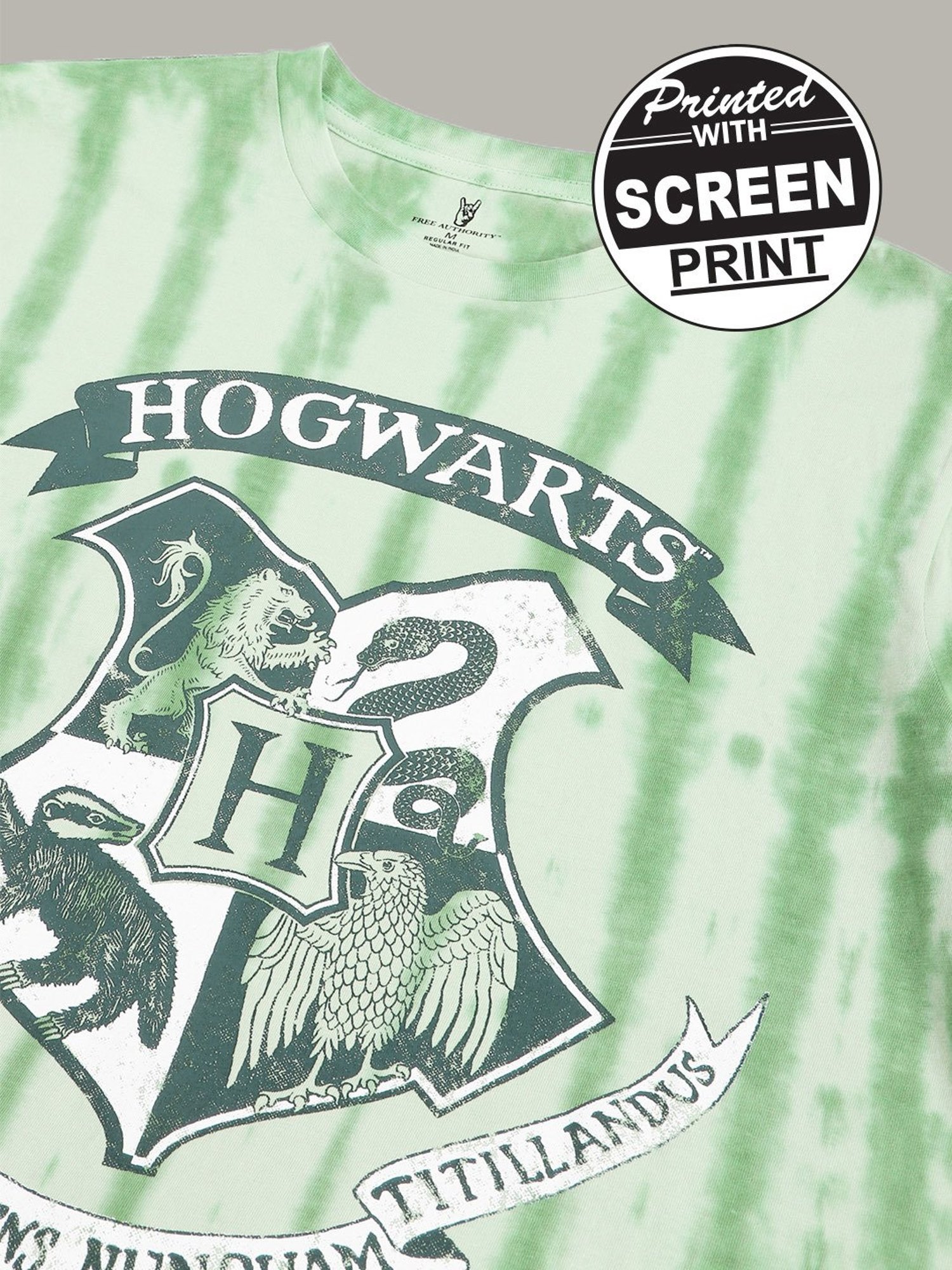 Free Authority Red & Green Regular Fit Harry Potter Print T-Shirt - Pack of 2