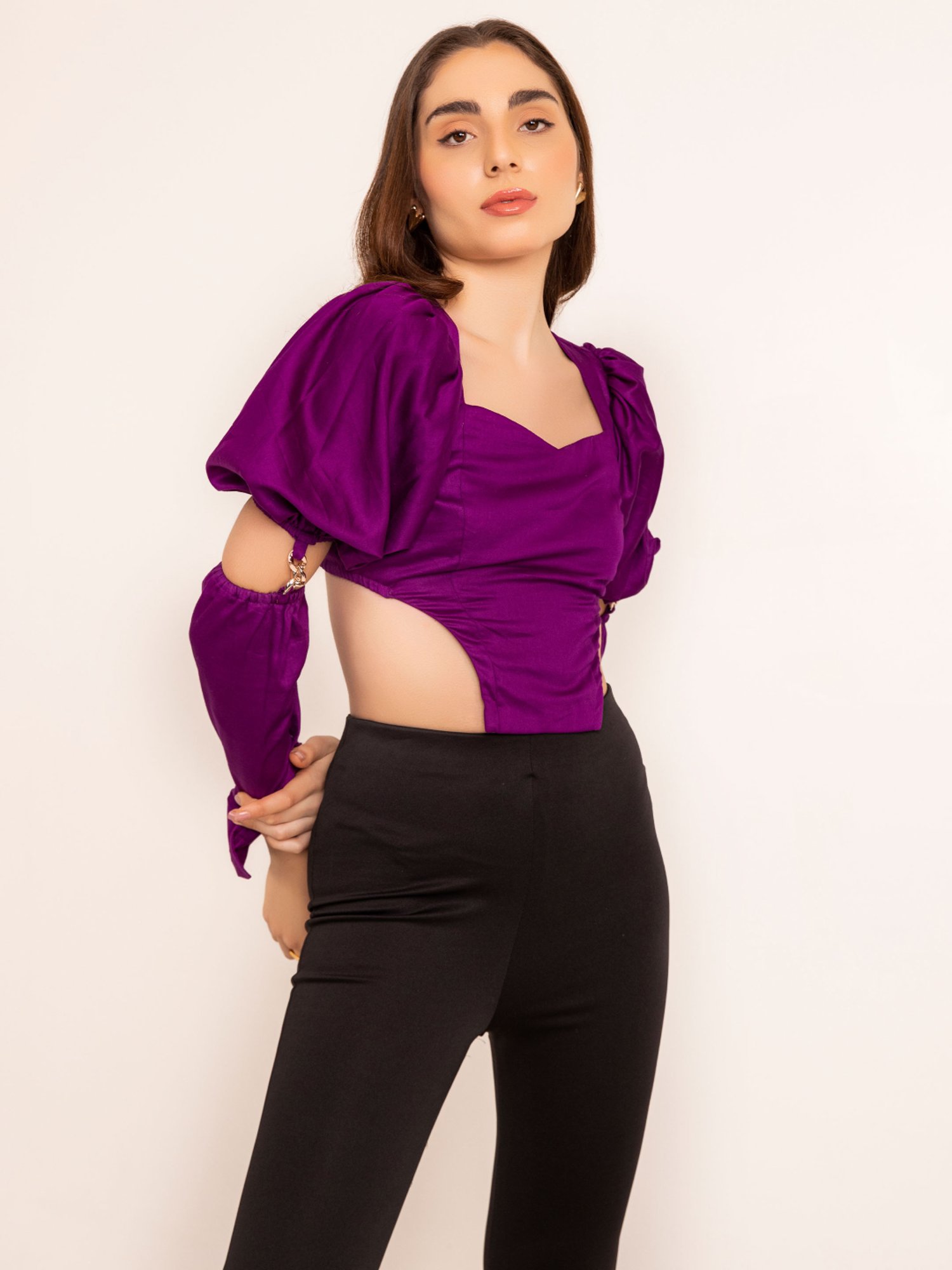 KAORI BY SHREYA AGARWAL Black High Rise Bootcut Trousers