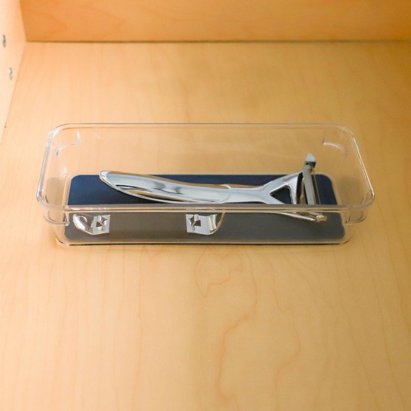 Michael Graves Design 9.25" x 3.75" Drawer Organizer with Indigo Rubber Lining