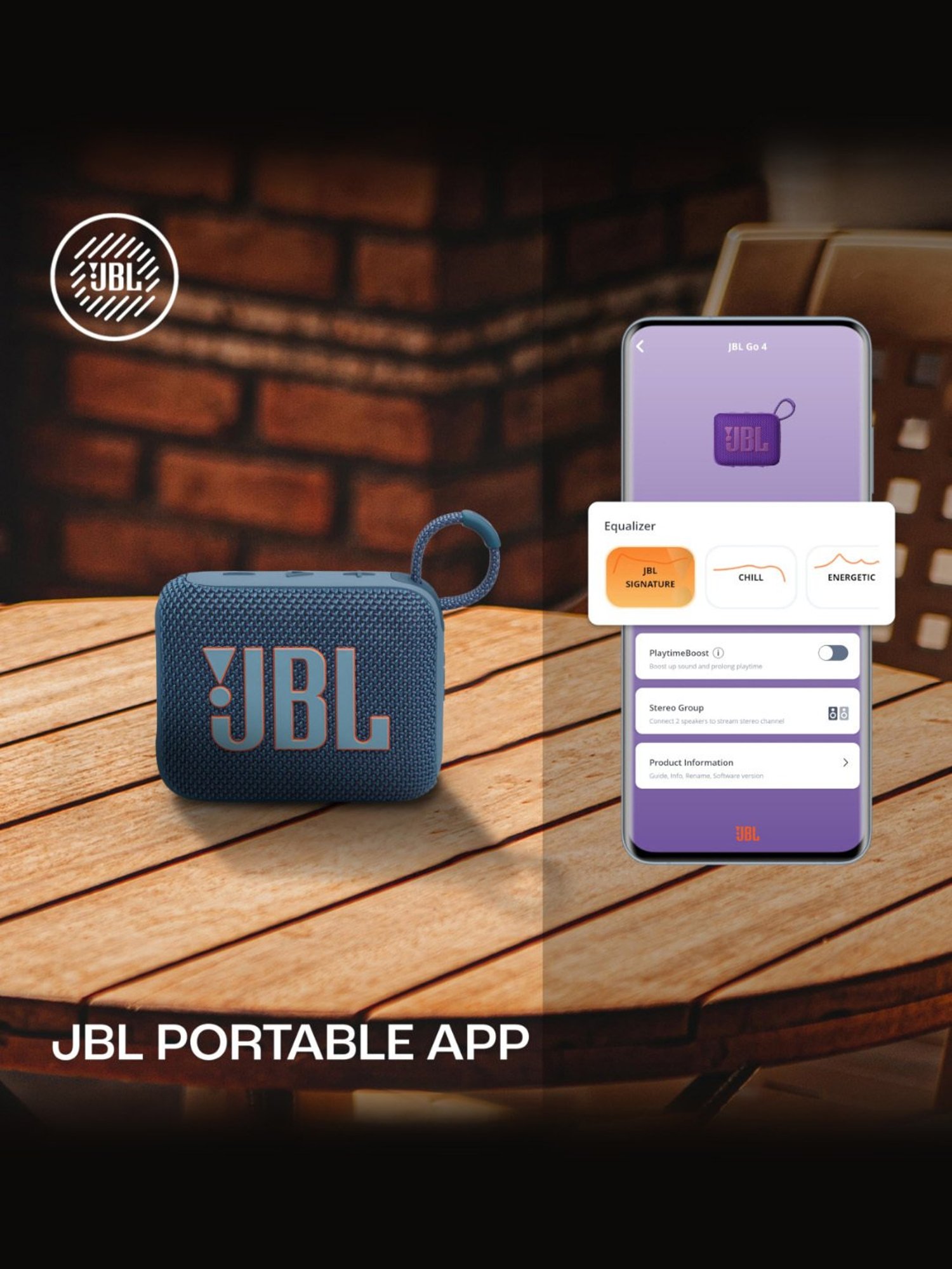 JBL Go 4, Wireless Ultra Portable Bluetooth Speaker with Pro Sound, Water & Dust Proof (Blue)