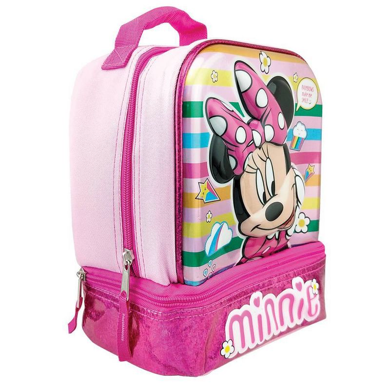 Minnie Mouse 6D Laser Molded Dual Compartment Lunch Bag - Pink