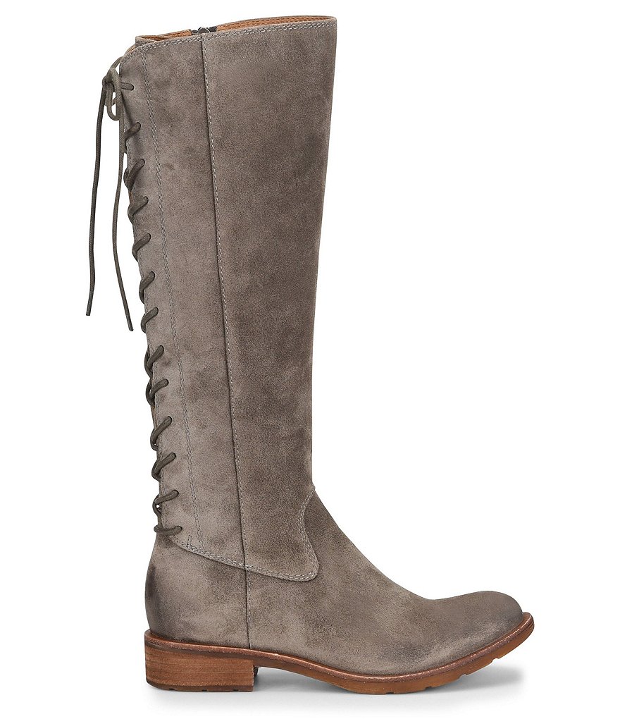 Sofft Sharnell II Waterproof Suede Lace-Up Back Block Heel Tall Boots