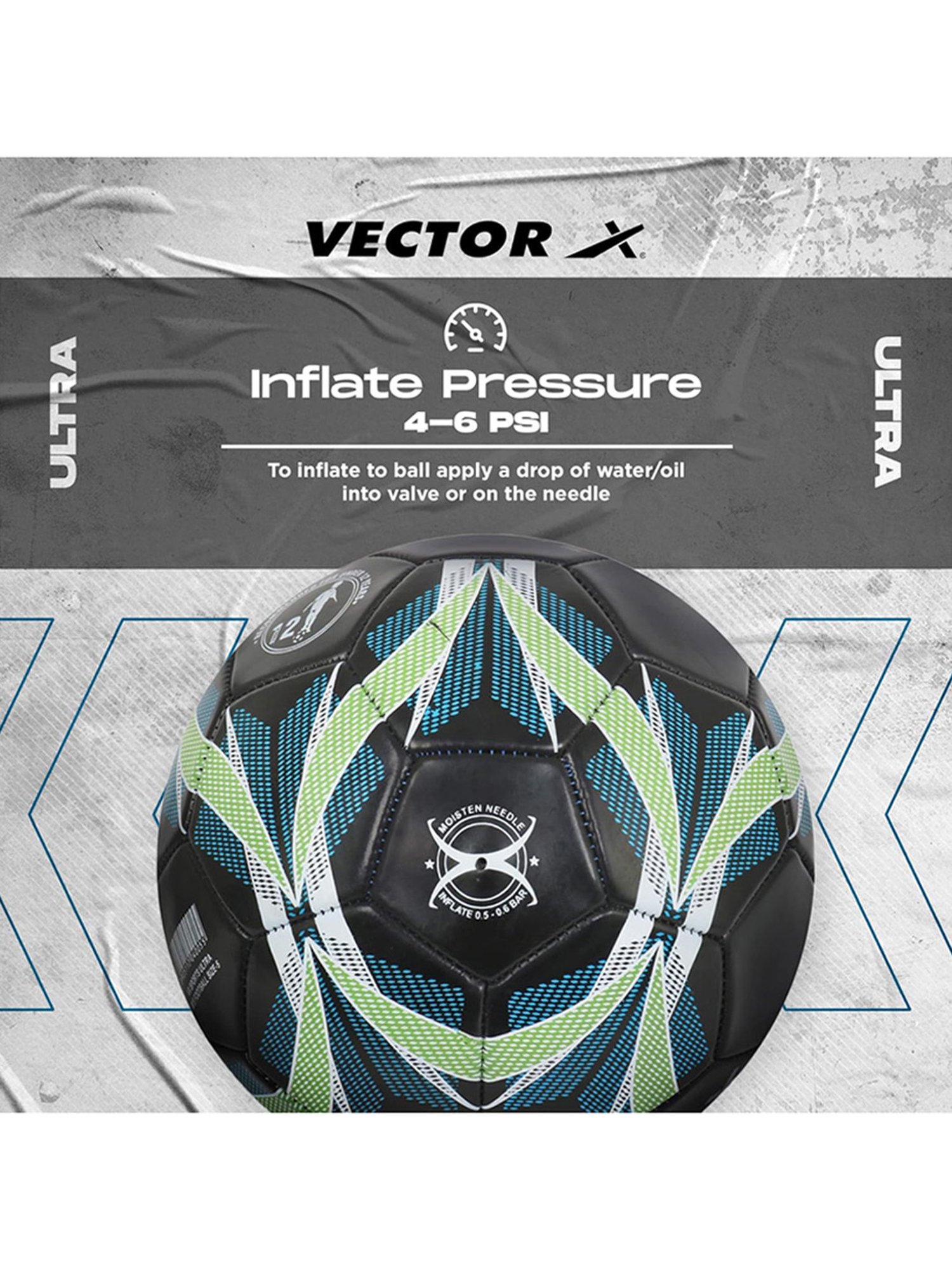 Vector X Ultra Machine Stitched Football (Black) Size - 5