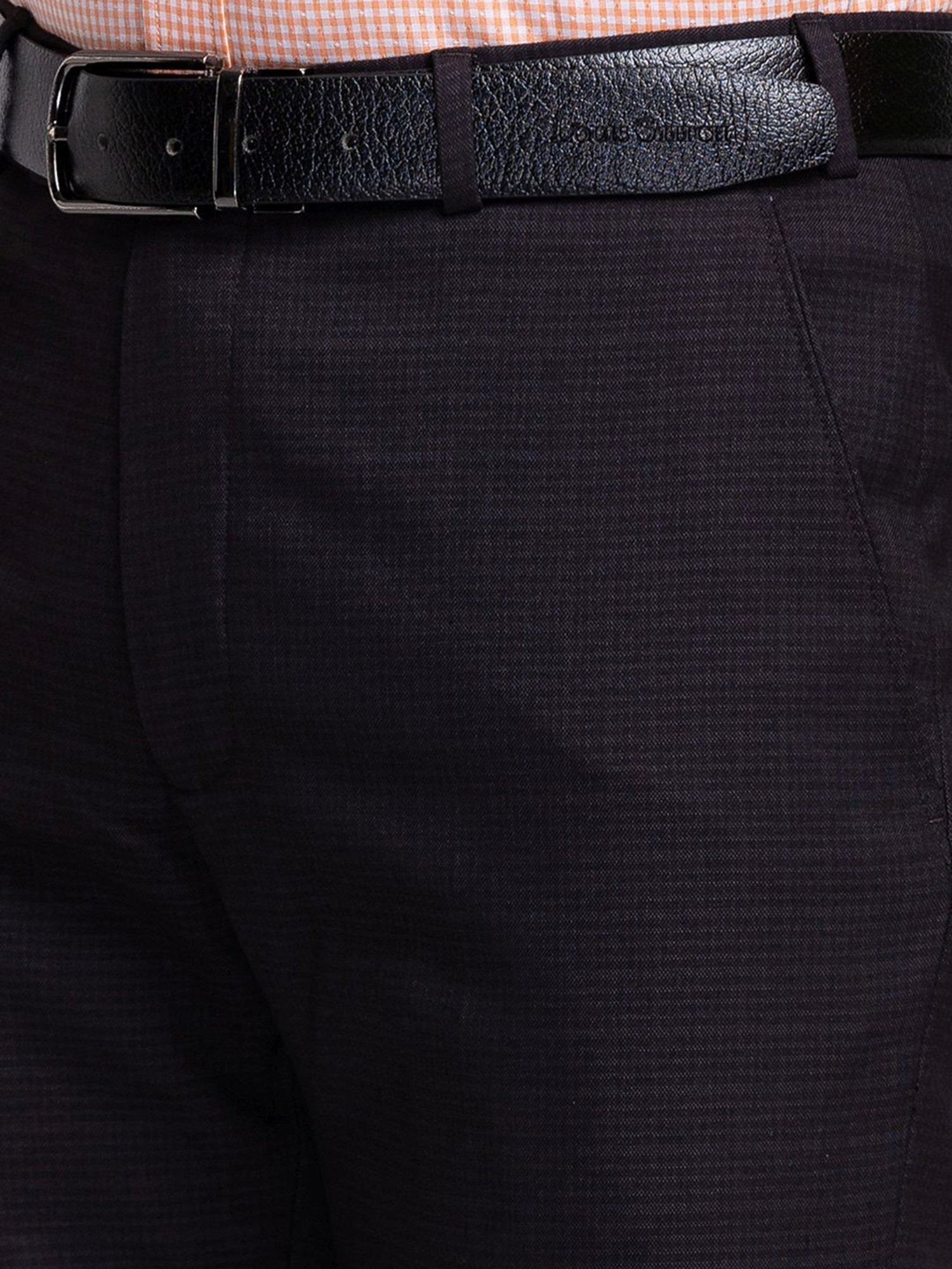 Park Avenue Purple Regular Fit Checks Trousers