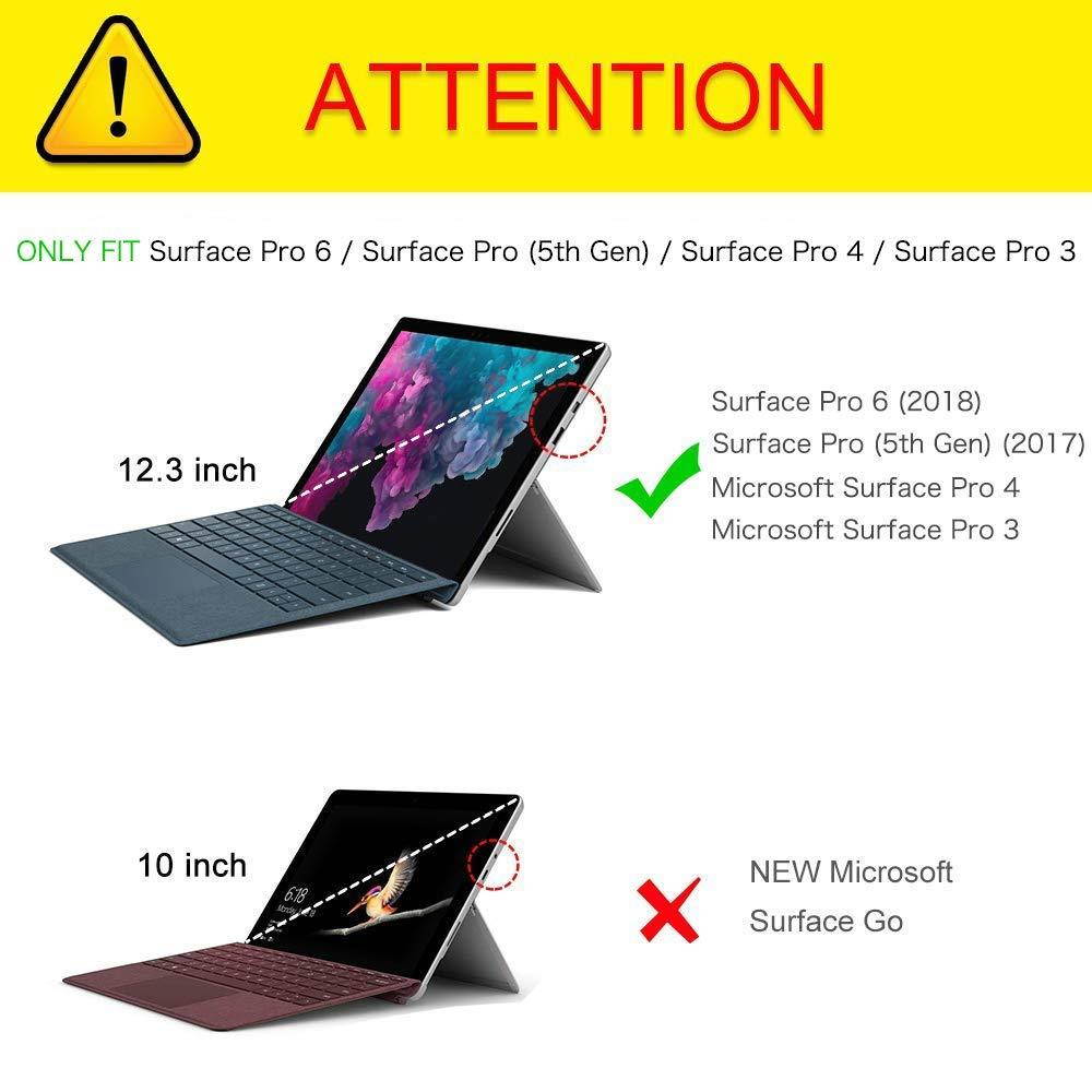 Fintie Case for Surface Pro 6, Multi-Angle Viewing Folio Stand Cover w/Card Pocket for Microsoft Surface Pro 6 / Surface Pro (5th Gen) / Pro 4 3, Compatible with Type Cover Keyboard (Rose Gold)