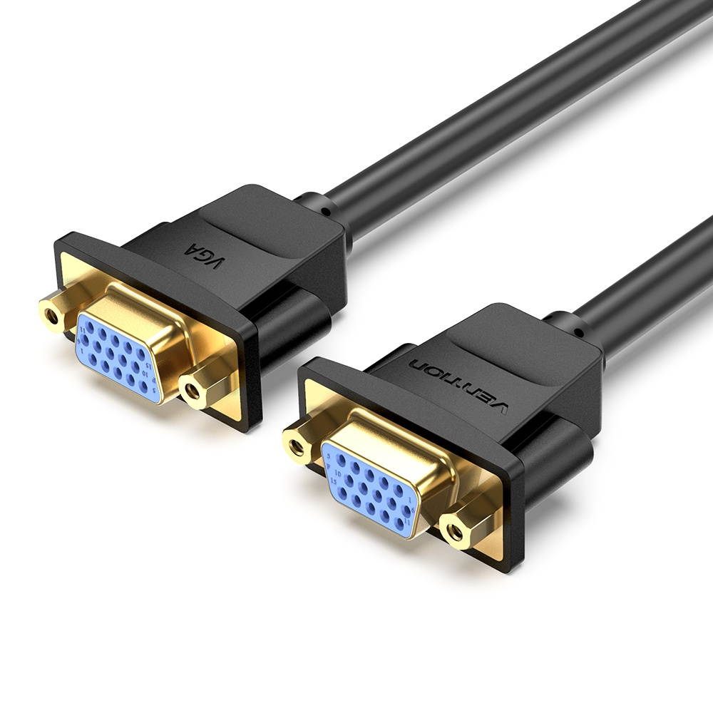 Vention DAHBF VGA Extension Cable Female to Female 1080P Gold-Plated Extender Cable Wire 1m for Projector PC Monitors TV