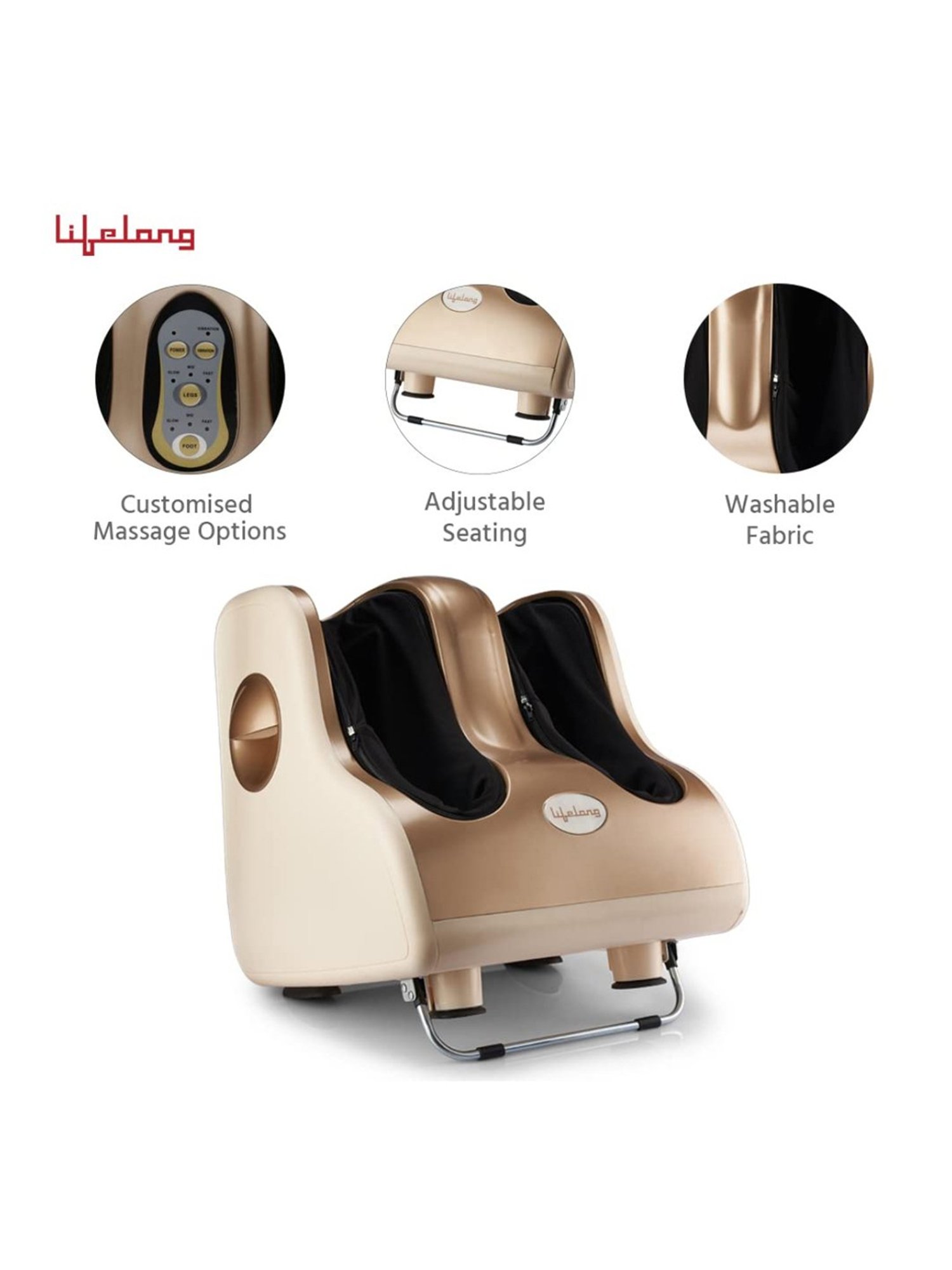 Lifelong LLM909 MAX 80W Foot, Leg and Calf Massager (Brown)