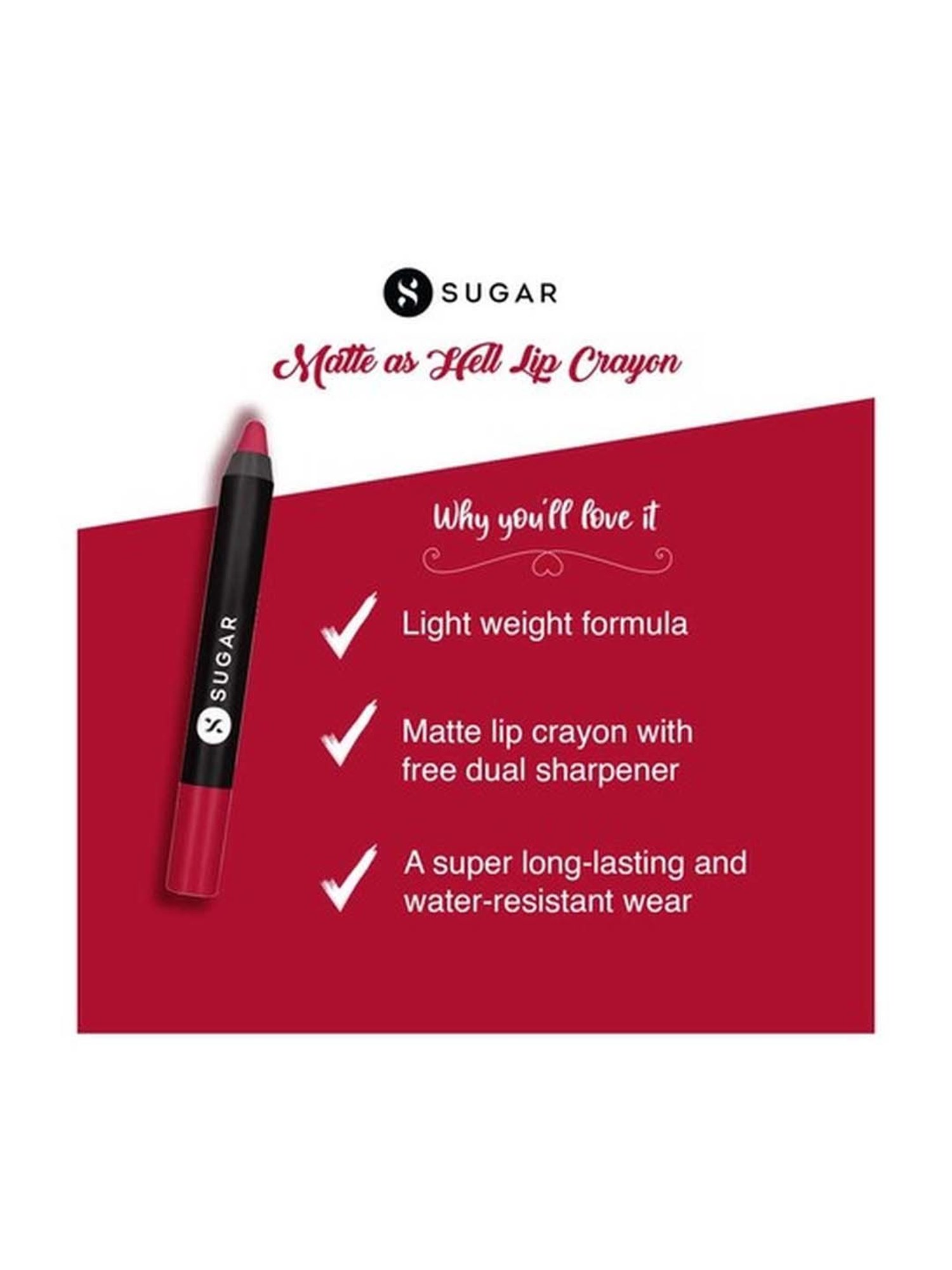 Sugar Cosmetics Matte As Hell Crayon Lipstick 22 Donna Pinciotti - 2.8 gm