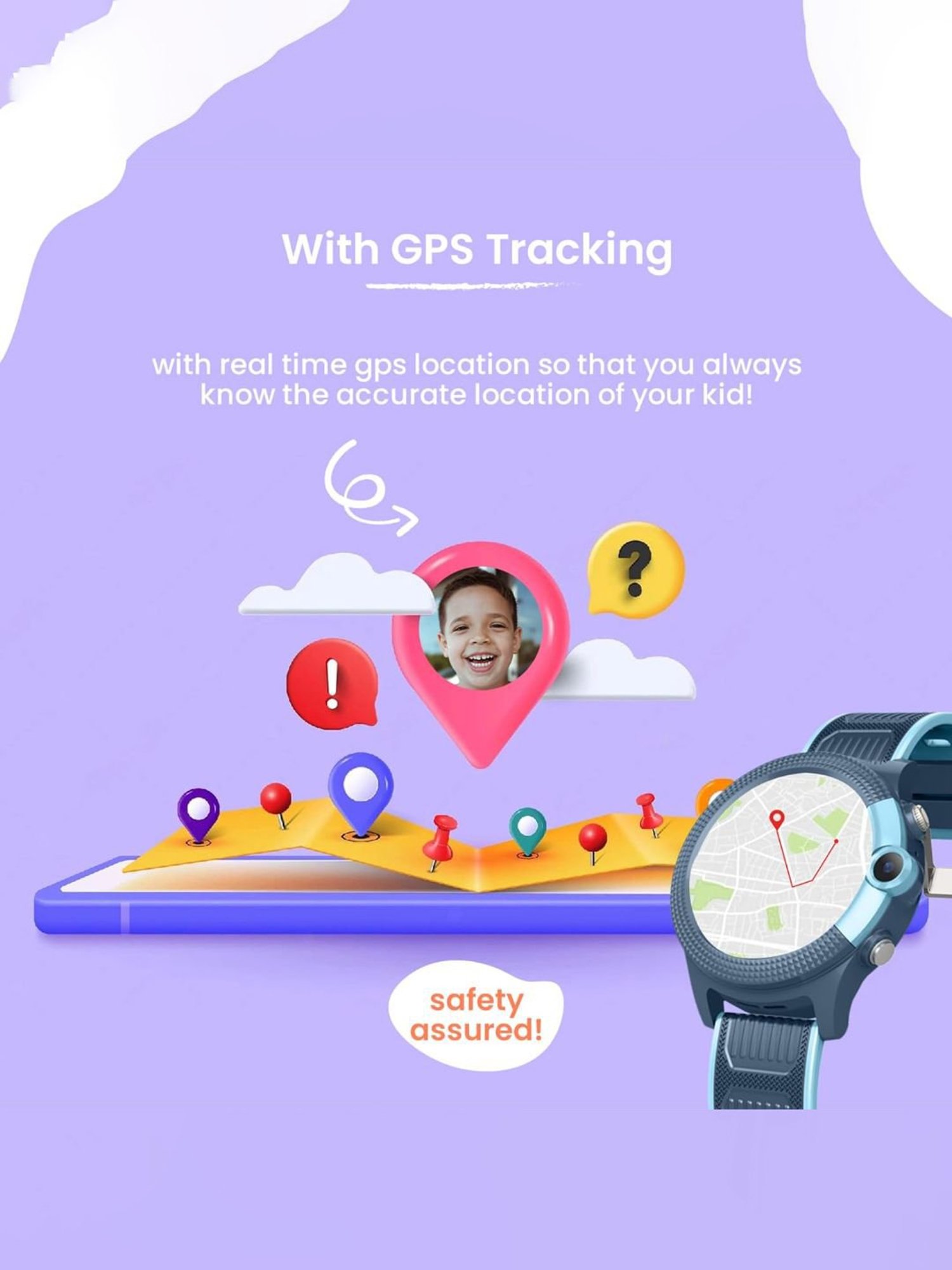 Turet Next Gen LTE 4G Smartwatch for Kids with Voice & Video Call, SOS, HD Camera (Blue)