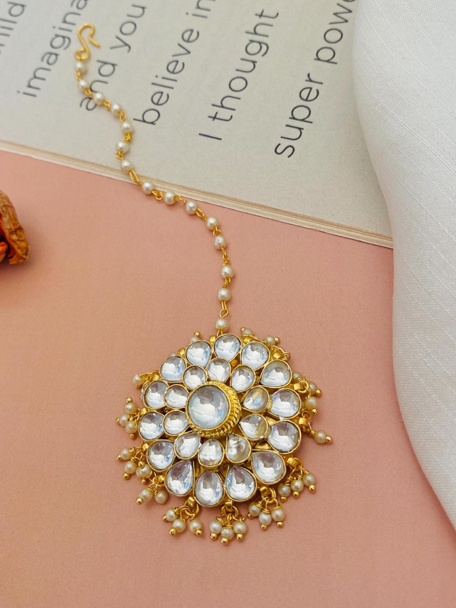 Abdesigns Gold-Plated Royal Kundan Maang Tikka