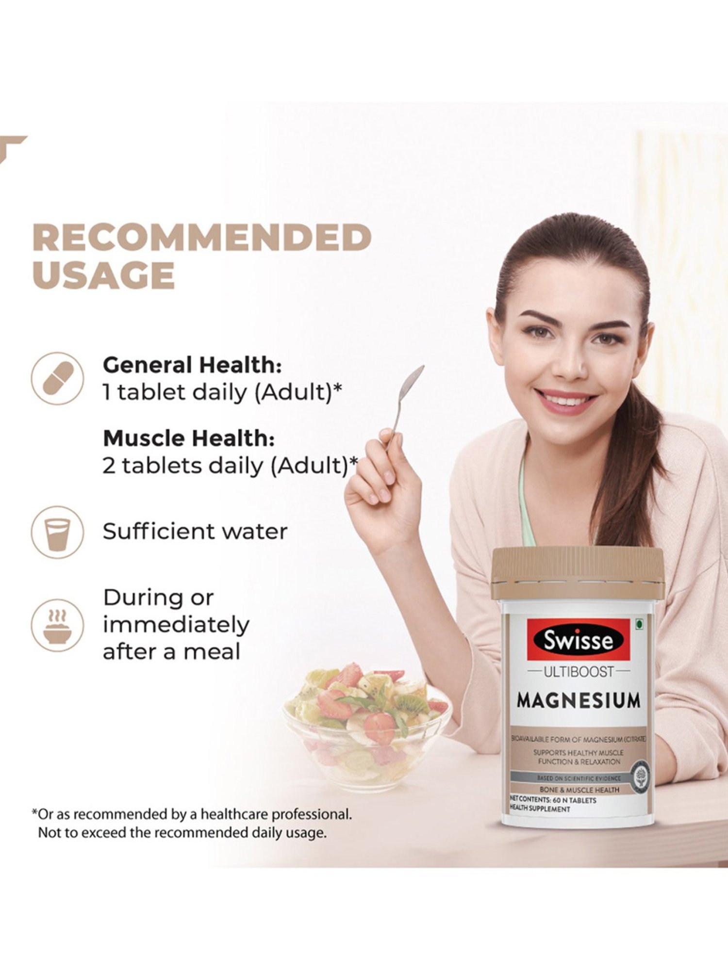 Swisse Ultiboost Magnesium Supplement for Immunity - 60 Tablets