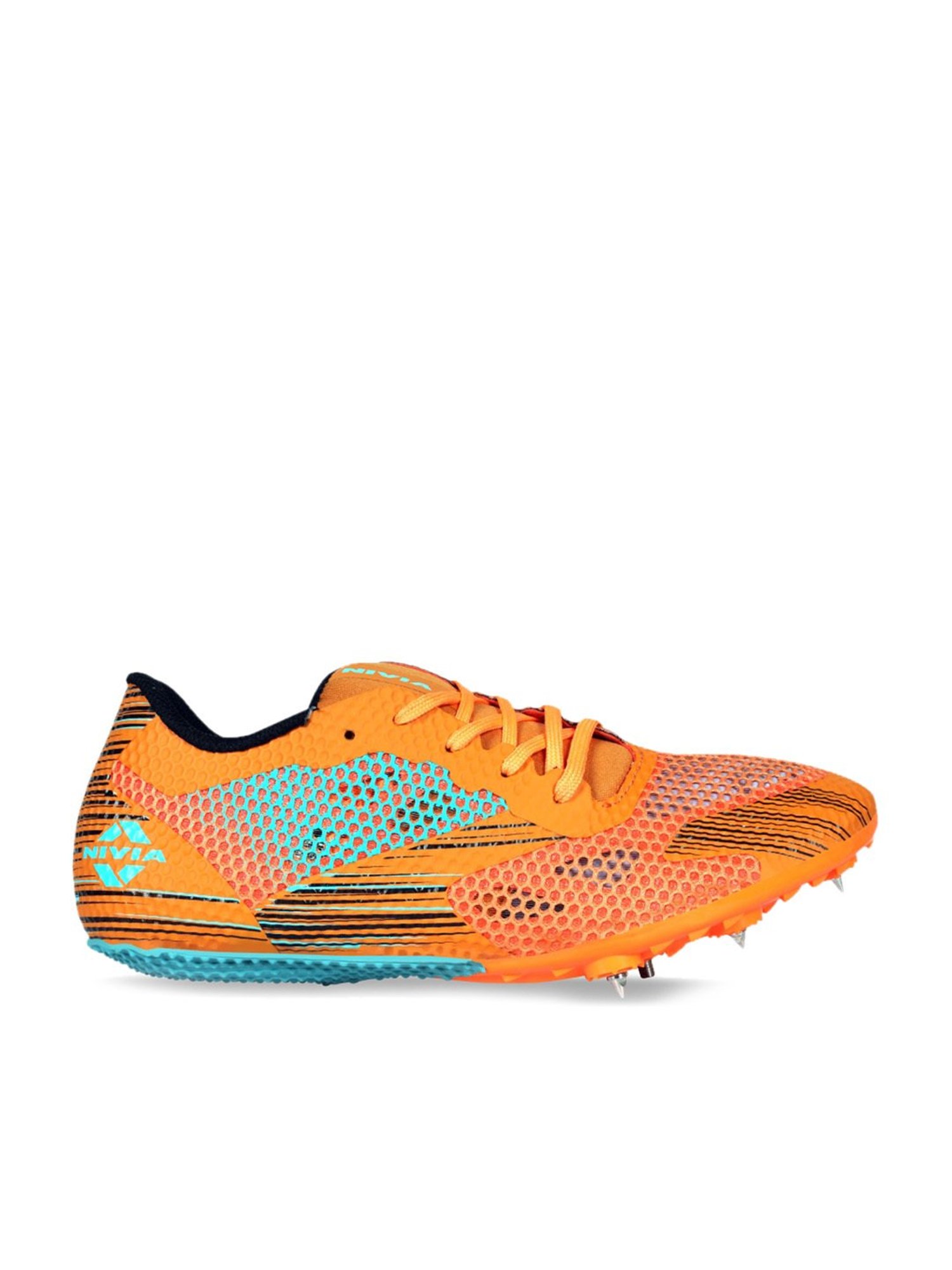 Nivia Men's Track and field-400 Orange Cricket Shoes