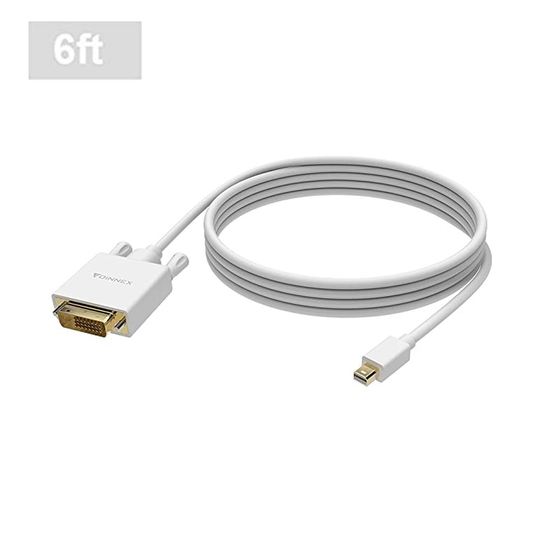 DisplayPortThunderbolt to DVI Adapter CableDP Source in to DVI Out Converter Cord for MacMacBook ProAirSurface Pro 6 5 4 3MS Surface Book to MonitorProjectorTVMale Video Lead 6 ft