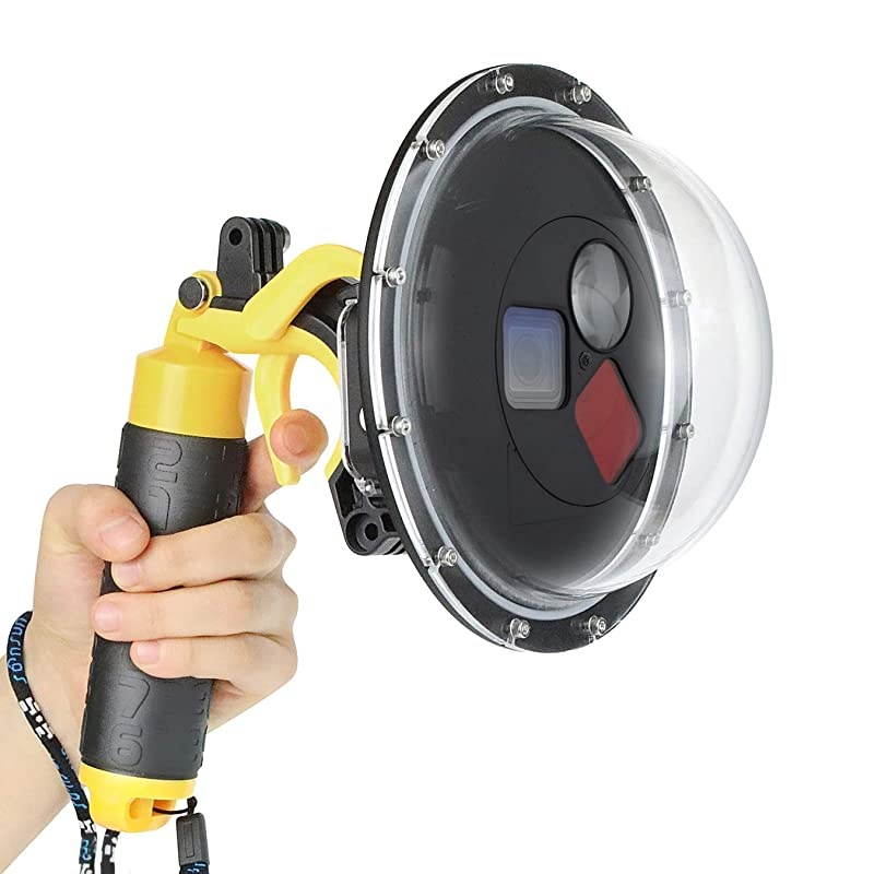 6'' Dome Port Lens with 3 Switchable Filters for GoPro Hero 5 6 Hero 2018 Hero 7 Black with Waterproof Dive Housing Case Floating Hand Grip and Trigger - 60M (196ft) Underwater Photography