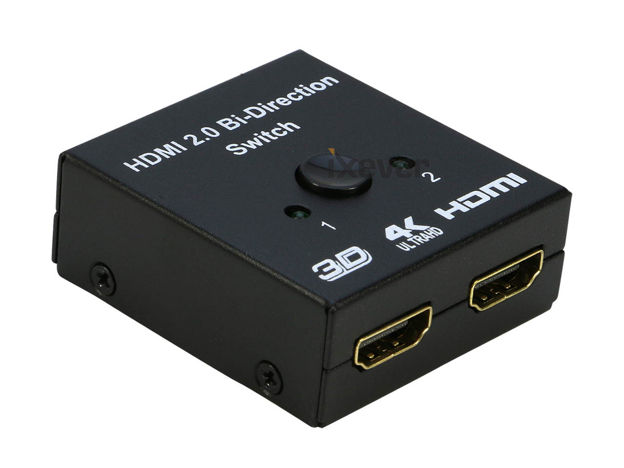 HDMI Switch 4K HDMI Splitter, iXever Aluminum HDMI Switcher 2 Input 1 Output Bi-Directional, HDMI Switch Splitter 2 x 1/1 x 2, No External Power Required, Support 4K 3D HD 1080P for Xbox PS4 Roku HDTV