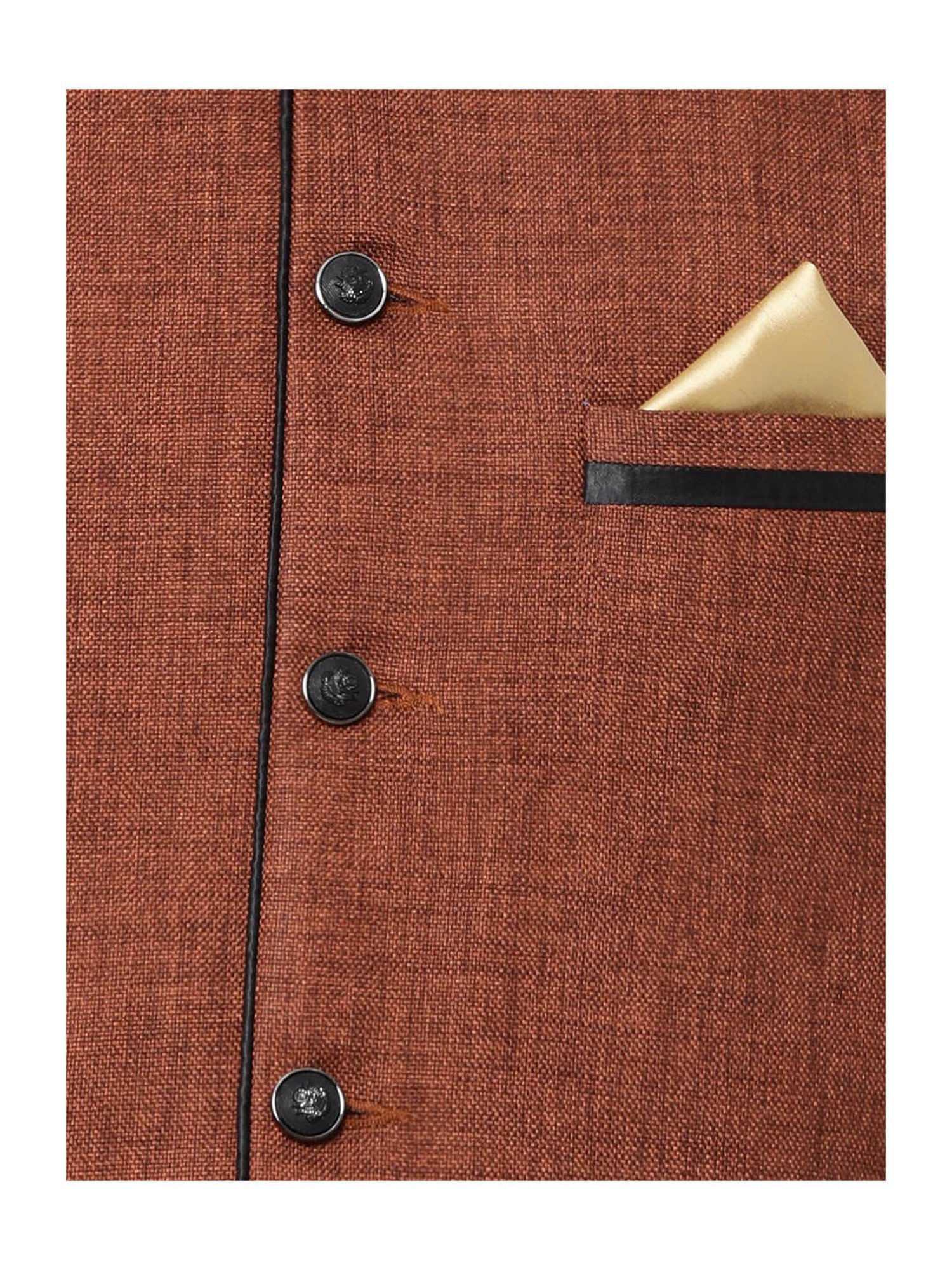 Tabard Brown & Gold Mandarin Collar Suit