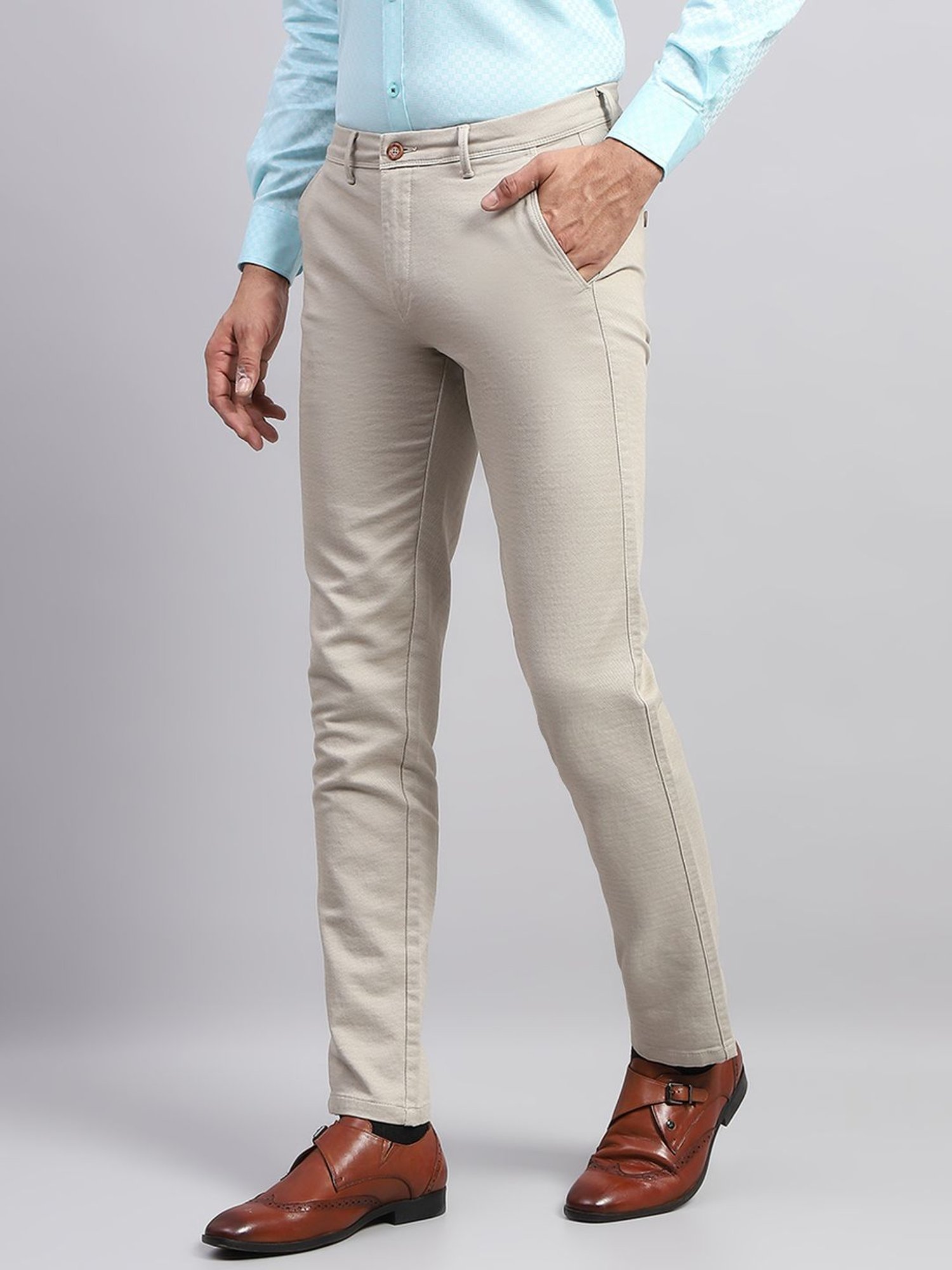 Arrow Navy Regular Fit Trousers