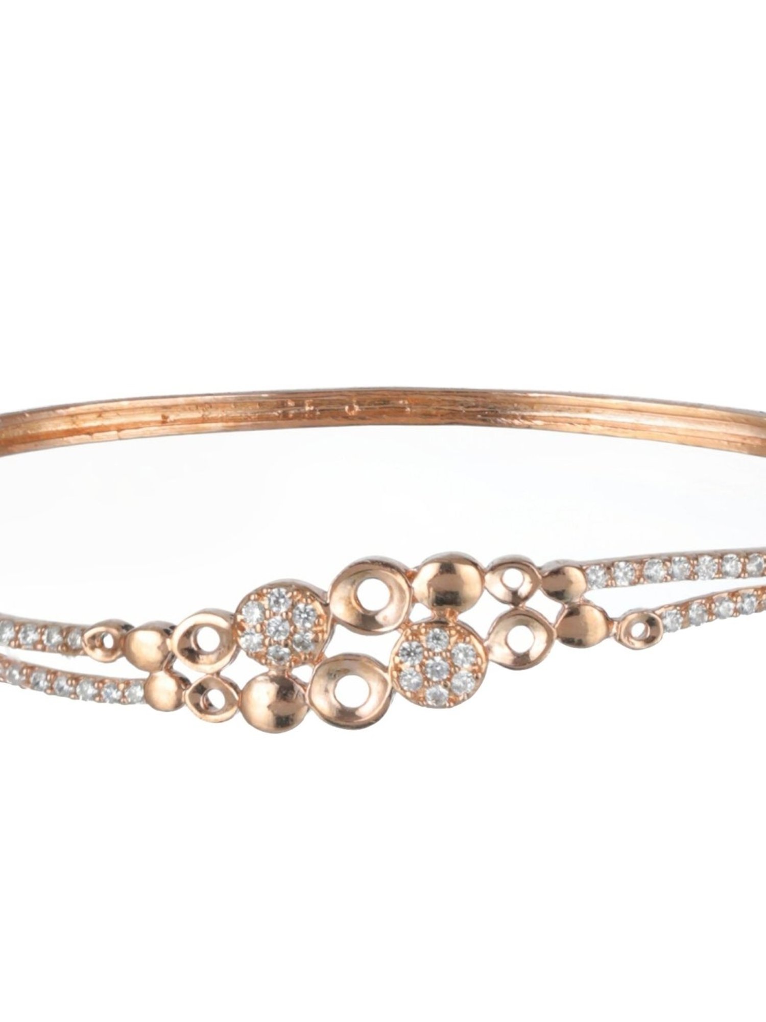Aatmana Rose Gold-Plated American Diamond Studded Round Shaped Elegant & Sleek Bracelet