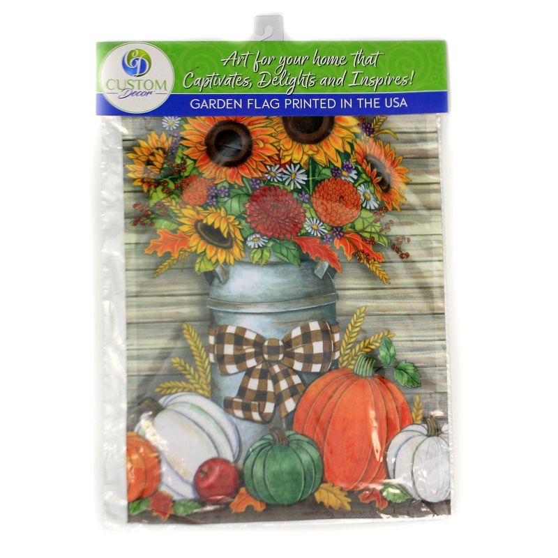 Home & Garden 18.0" Sunflower Milk Can Flag Double Sided Custom Decor  -  Flags
