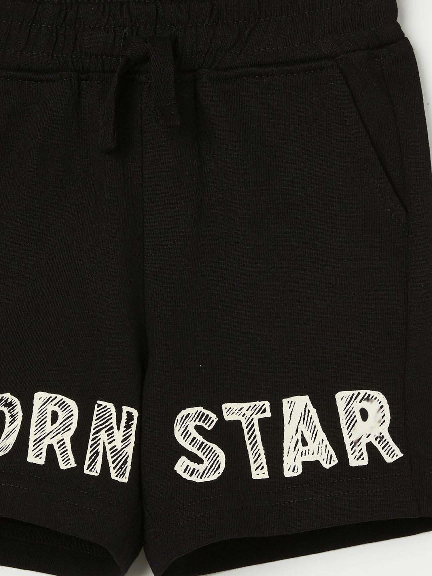 Juniors by Lifestyle Kids Black Cotton Cotton Short