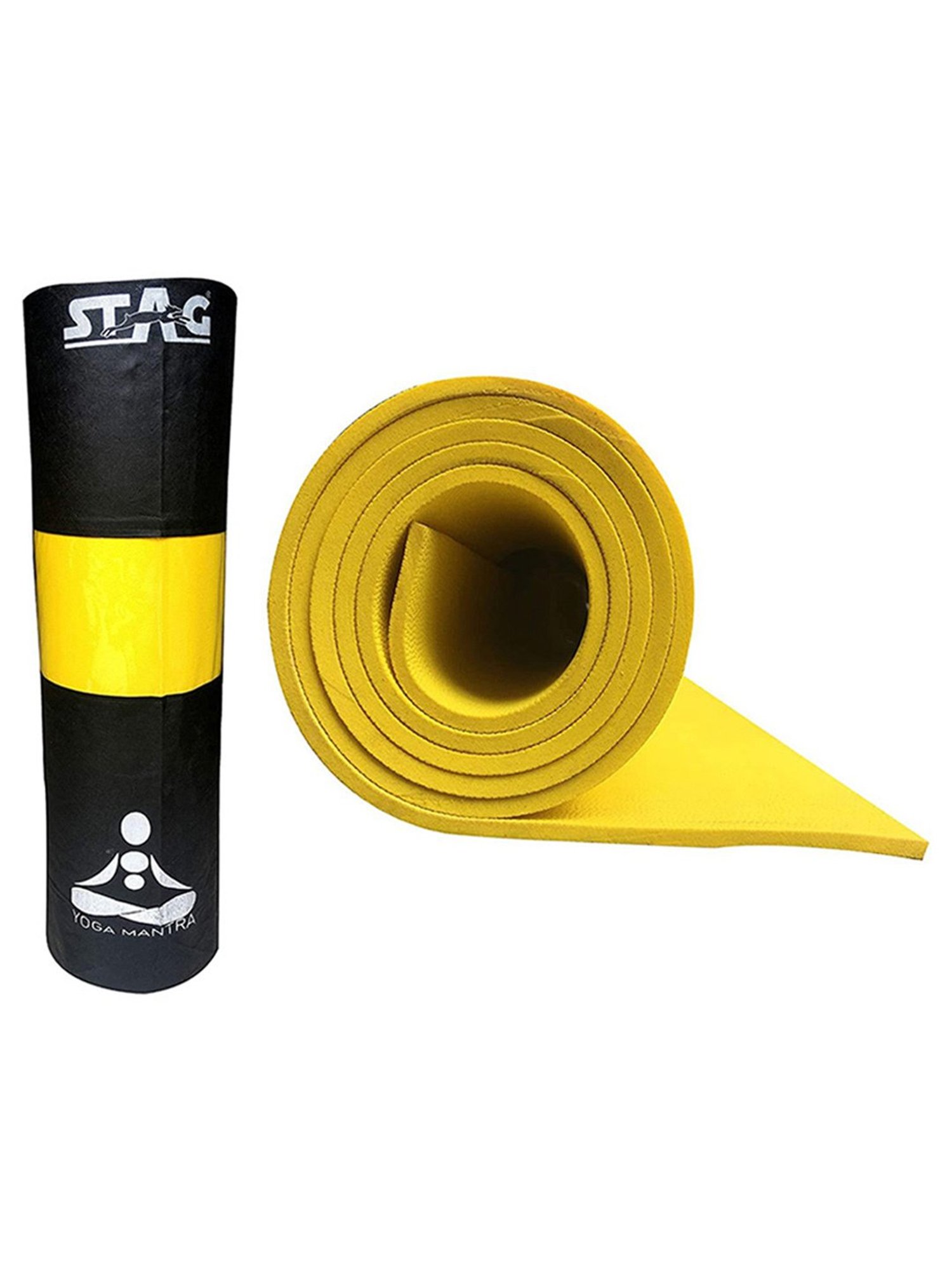 Stag Global Anti-Slip Yoga Mat (Yellow) Size - 6X2 Ft