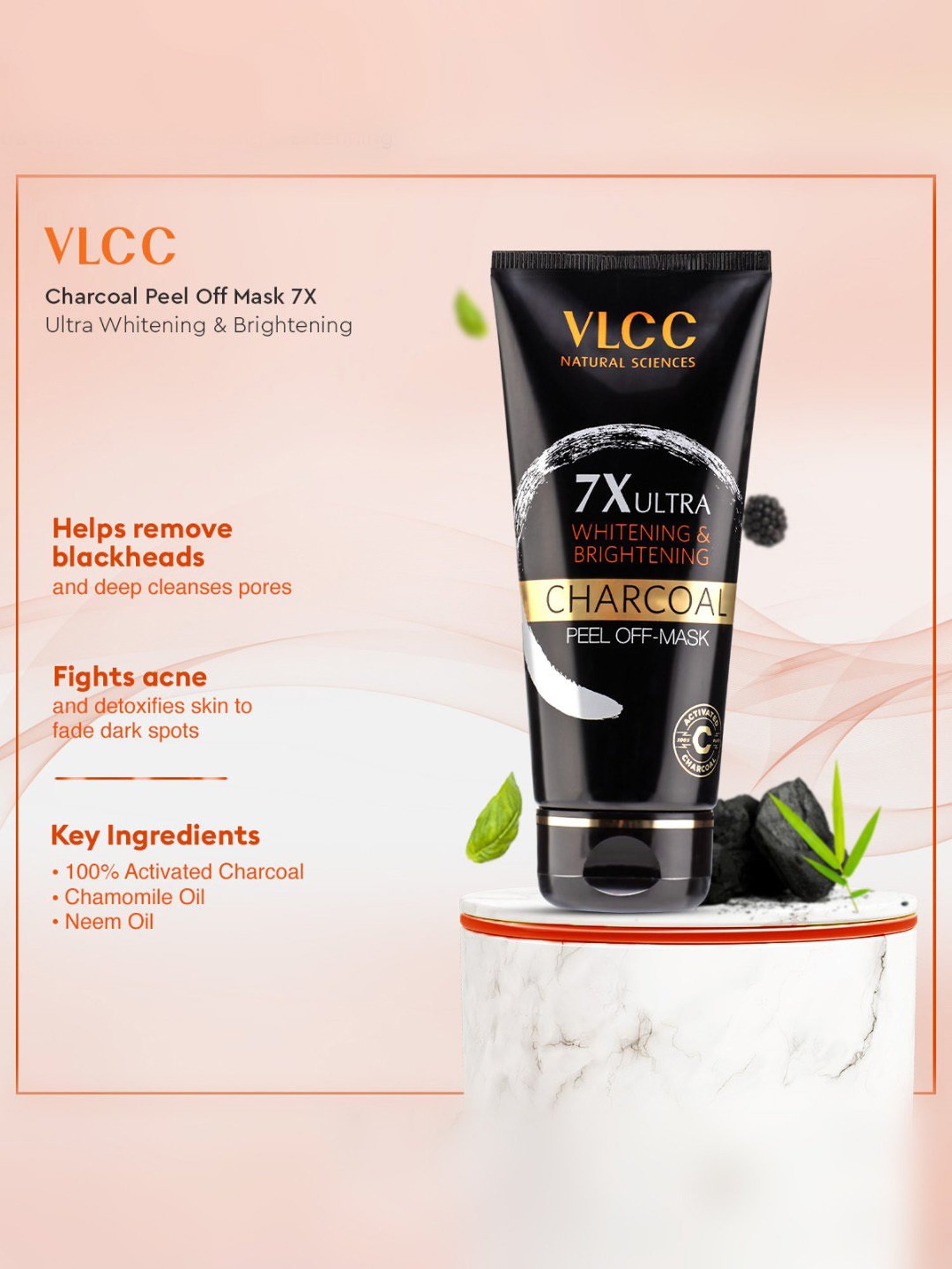 VLCC Natural Sciences 7X Ultra Charcoal Peel Off Mask & VLCC Vitamin C Day Cream Combo