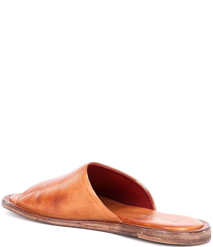 Bed Stu Kate Tanned Leather Flat Slide Sandals