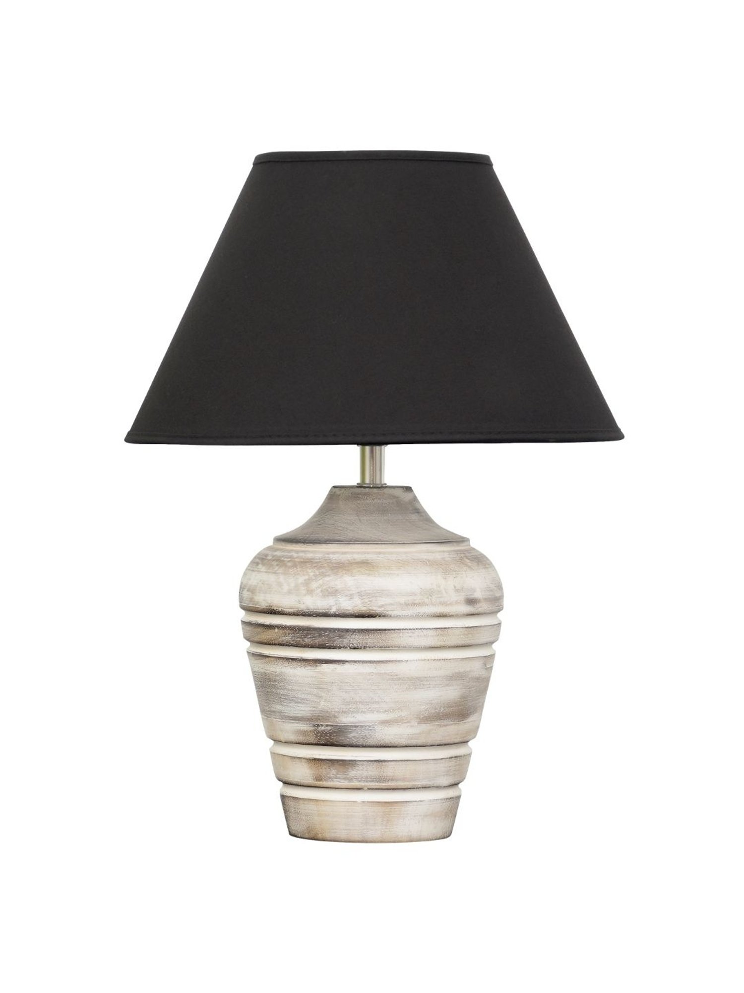 Kapoor Lamp Shades Distress White & Black Wood Prova Table Lamp