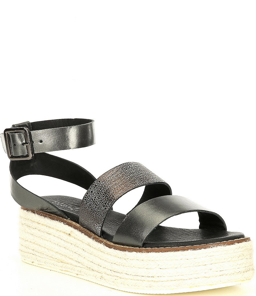 Diba True Day Line Leather Ankle Strap Espadrille Wedges