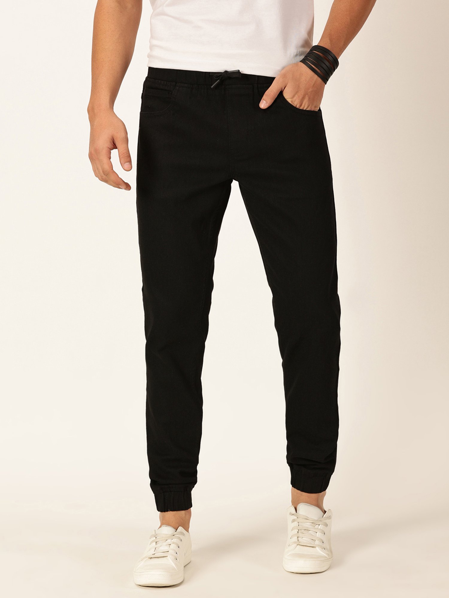 Thomas Scott Black Relaxed Fit Lightly Washed Jogger Jeans